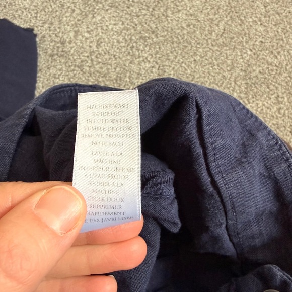 Frank & Eileen kinsale crop Italian performance linen sailor pants navy blue 12 - Picture 7 of 9